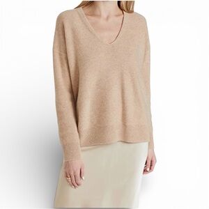 Vince Boiled Cashmere Relaxed V Neck Pullover Sweater Size Small